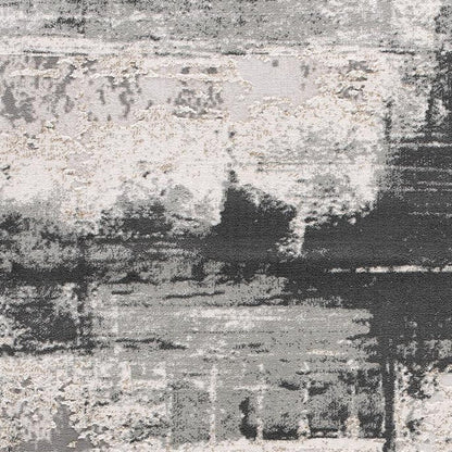 4' X 6' Gray And Ivory Abstract Washable Area Rug