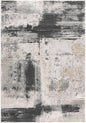 4' X 6' Gray And Ivory Abstract Washable Area Rug