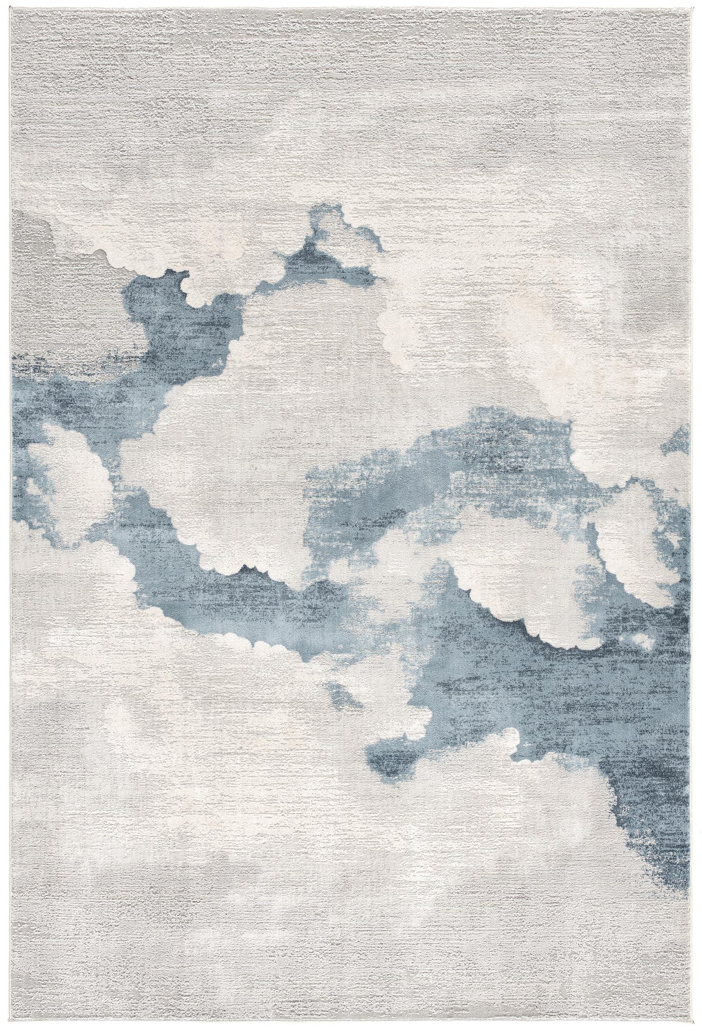 10' Runner Blue and Gray Abstract Washable Non Skid Area Rug