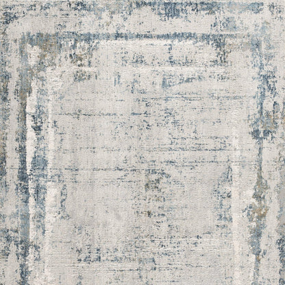 20' Runner Blue and Gray Abstract Washable Non Skid Area Rug