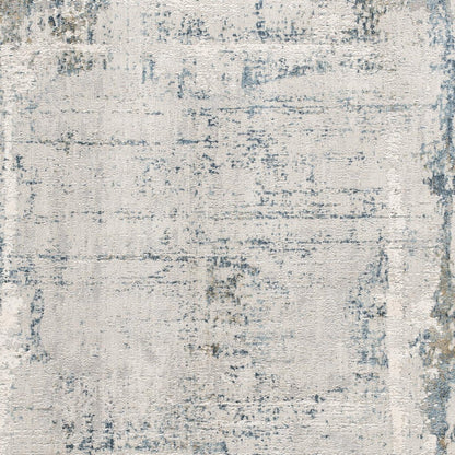 8' Runner Blue and Gray Abstract Washable Non Skid Area Rug