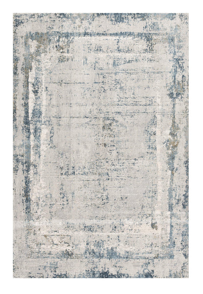 13' Gray and Ivory Abstract Distressed Runner Rug