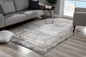 13' Gray and Ivory Abstract Distressed Runner Rug