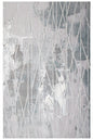7' X 9' Blue And Gray Abstract Washable Non Skid Area Rug