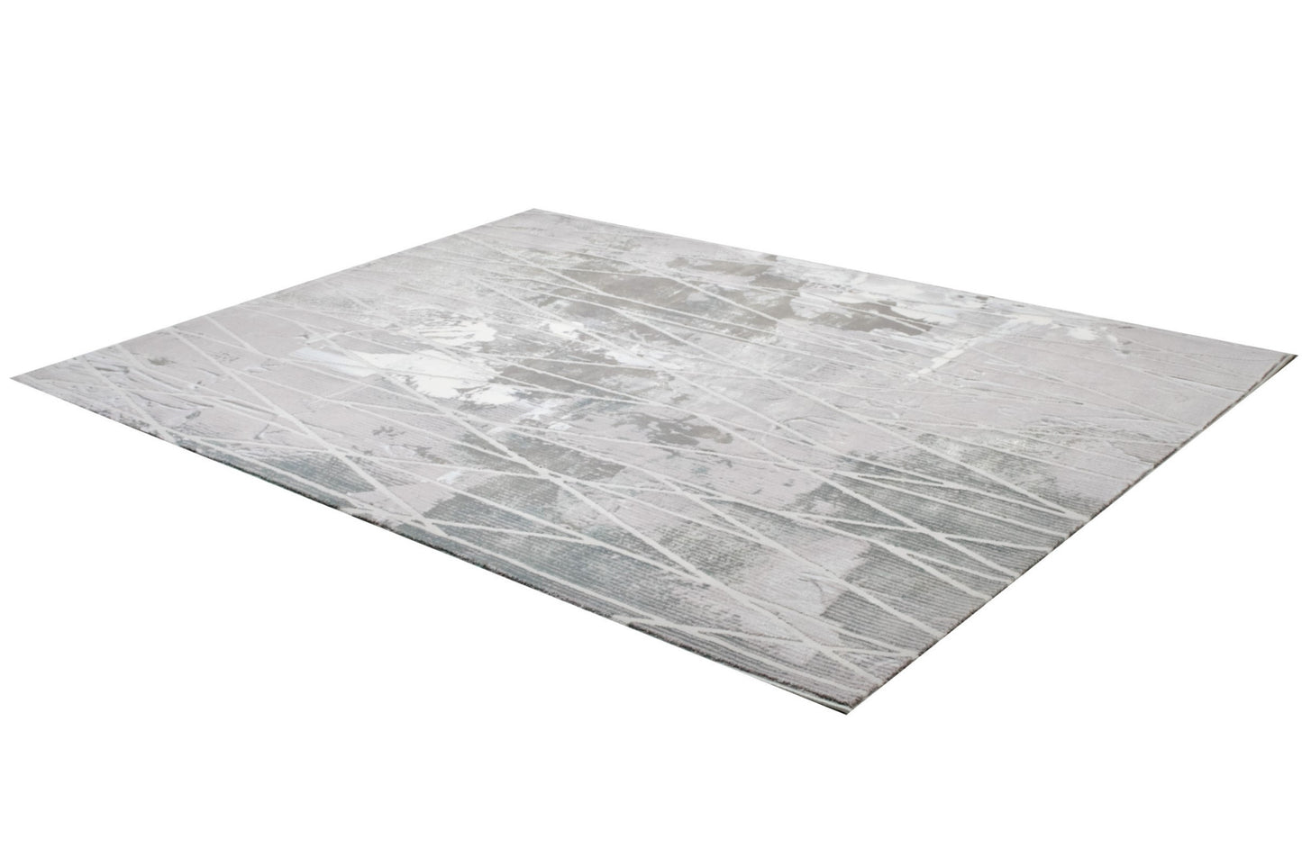 7' X 9' Blue And Gray Abstract Washable Non Skid Area Rug