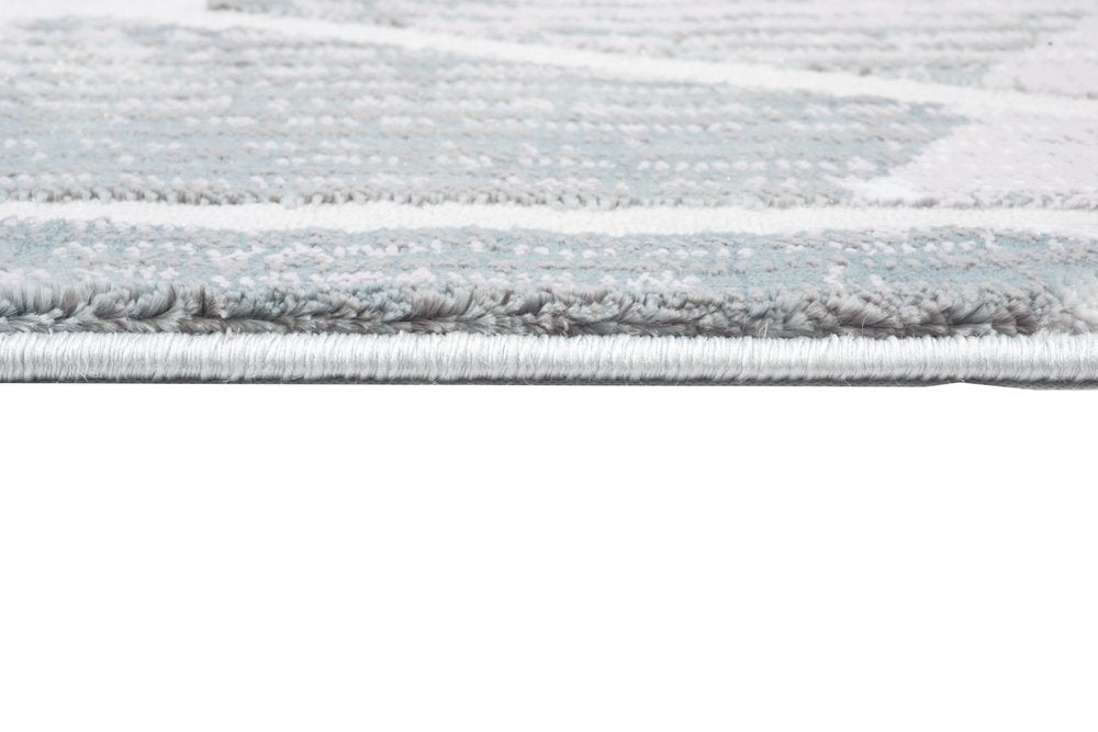 7' X 9' Blue And Gray Abstract Washable Non Skid Area Rug