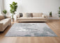 7' X 9' Blue And Gray Abstract Washable Non Skid Area Rug