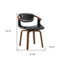 Black and Dark Brown Upholstered Faux Leather Dining Arm Chair