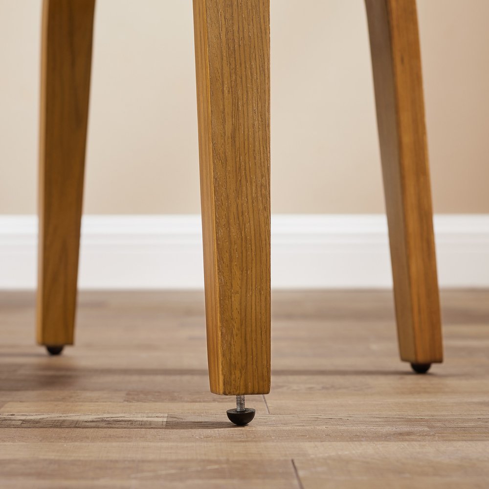 Brown And Natural Upholstered Faux Leather Dining Arm Chair