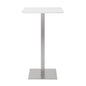 24" White and Silver Metallic Square Steel Bar Table