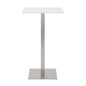 24" White and Silver Metallic Square Steel Bar Table