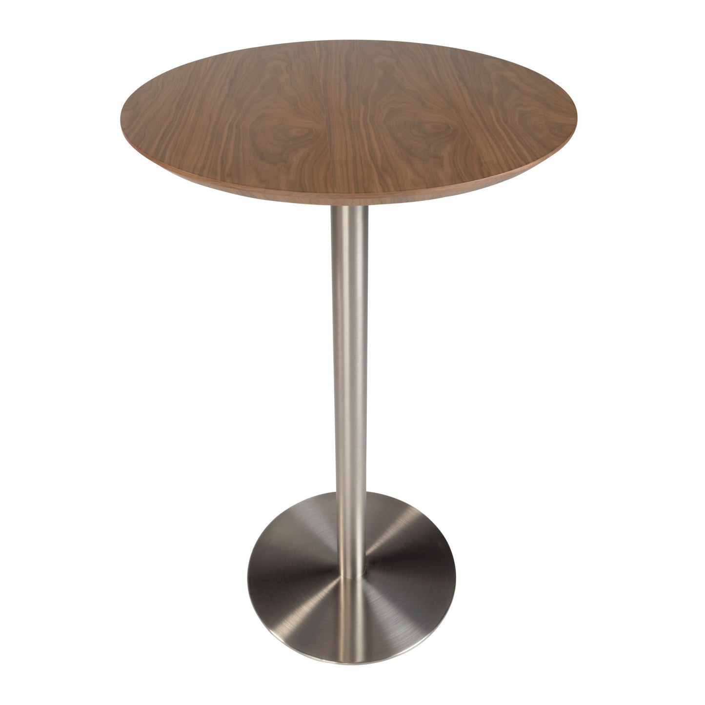 26" Brown and Silver Rounded Steel Bar Table