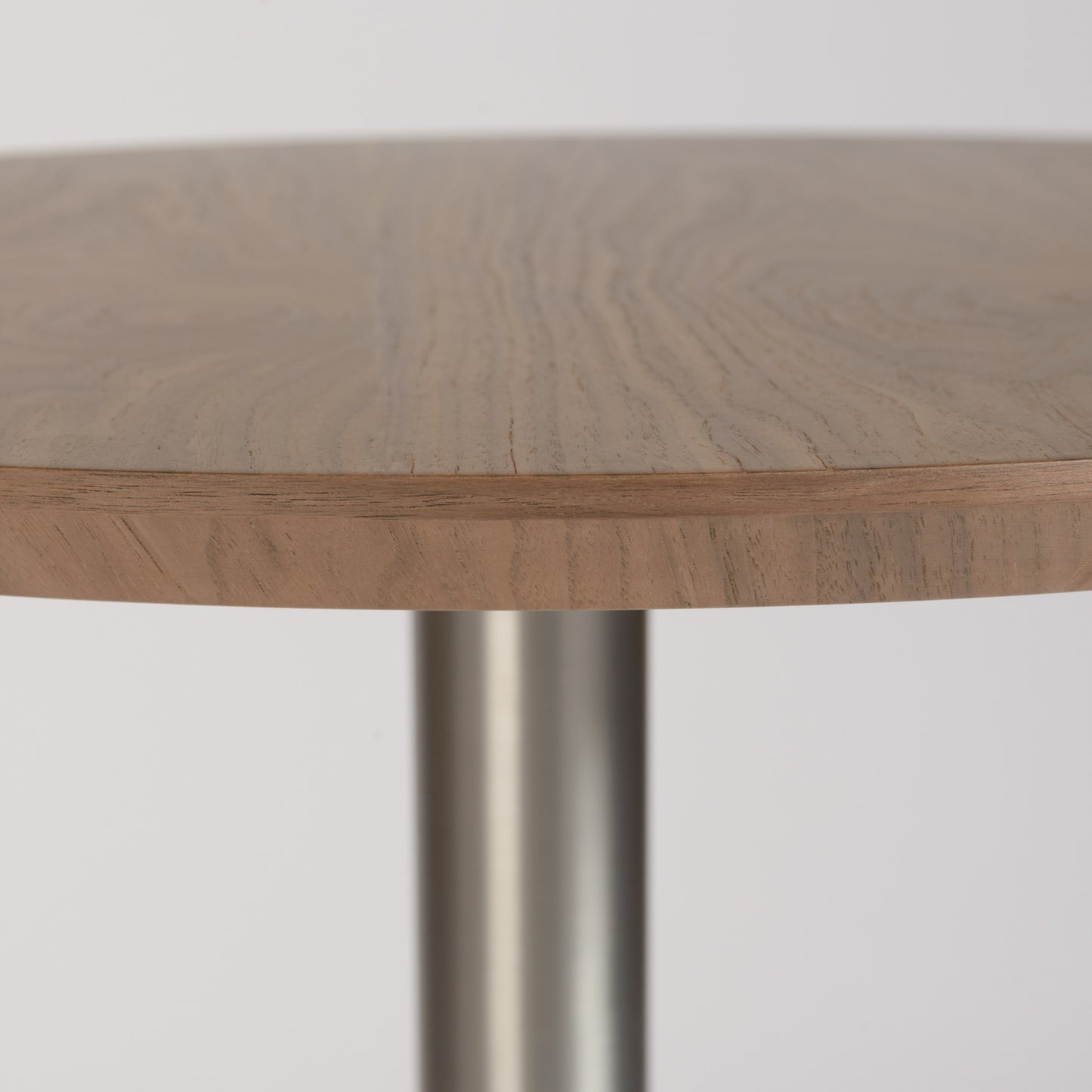 26" Brown and Silver Rounded Steel Bar Table