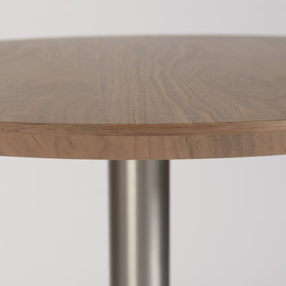 26" Brown and Silver Rounded Steel Bar Table