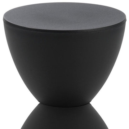 17" Black Heavy Duty Plastic Hourglass Outdoor Side Table