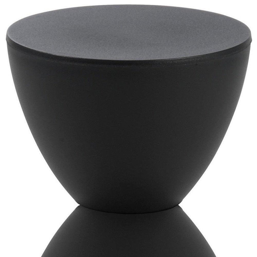 17" Black Heavy Duty Plastic Hourglass Outdoor Side Table