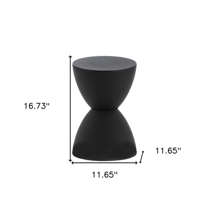 17" Black Heavy Duty Plastic Hourglass Outdoor Side Table