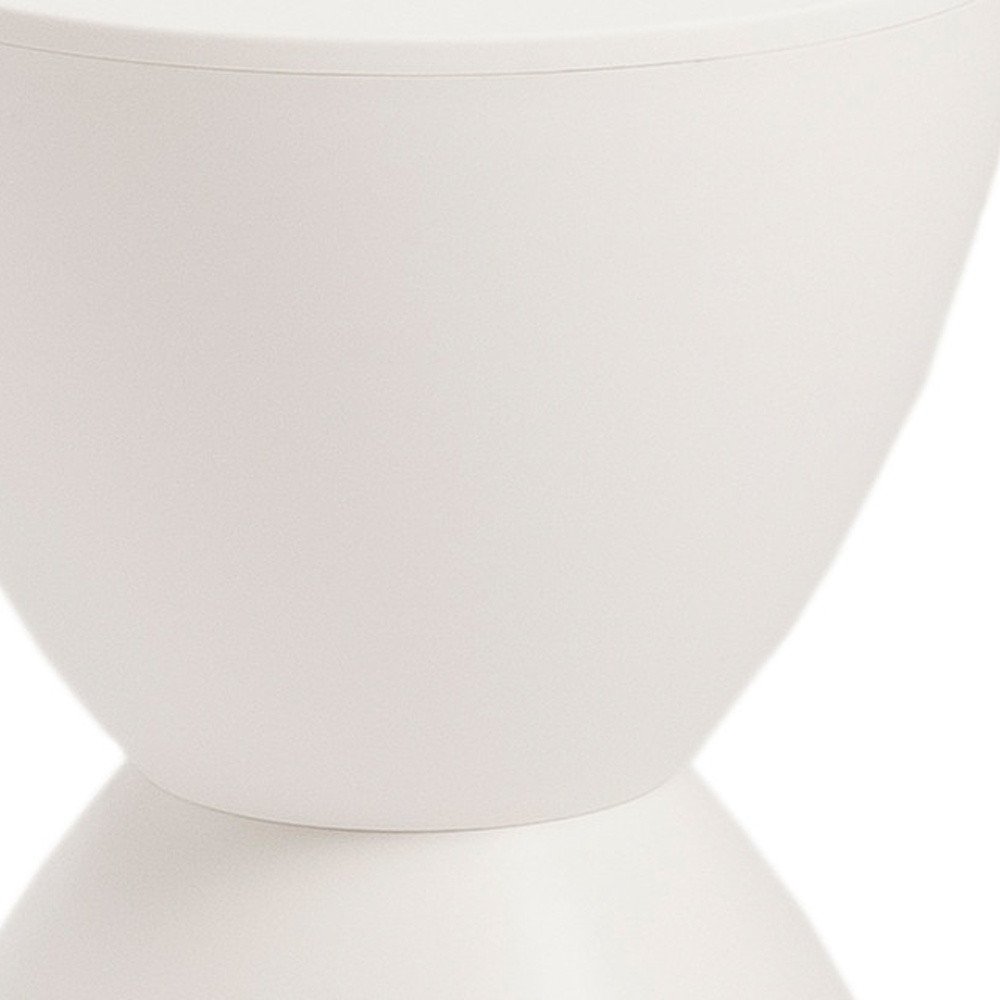 12" White Heavy Duty Plastic Hourglass Indoor Outdoor Side Table