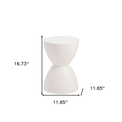 12" White Heavy Duty Plastic Hourglass Indoor Outdoor Side Table