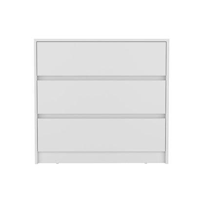 33" White Three Drawer Dresser