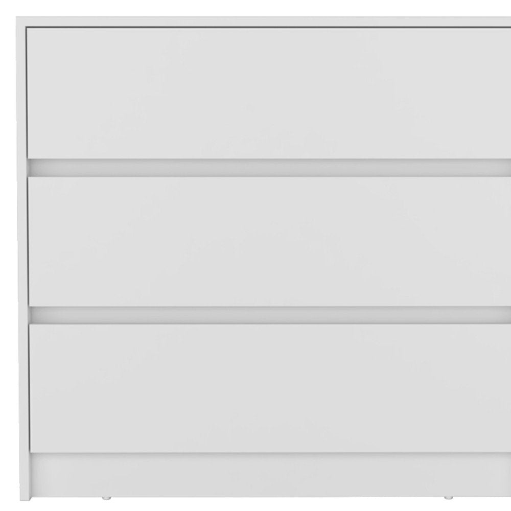 33" White Wood Three Drawer Dresser