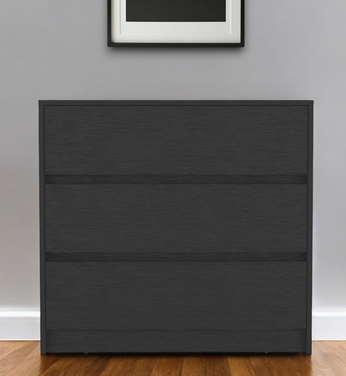 33" Black Three Drawer Dresser