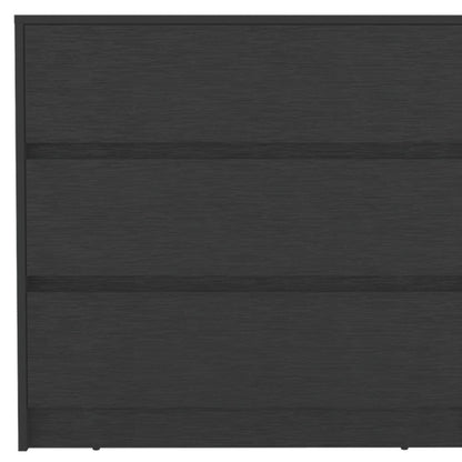 33" Black Wood Three Drawer Dresser