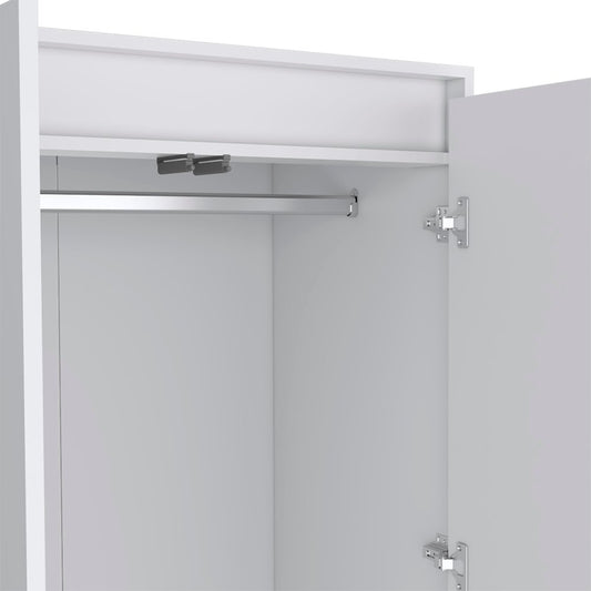 32" White Two Drawer Combo Dresser