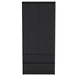 32" Black Two Drawer Combo Dresser