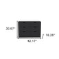 42" Black Wood Four Drawer Double Dresser