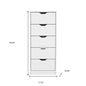 18" White Five Drawer Standard Chest