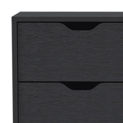 18" Black Wood Five Drawer Dresser