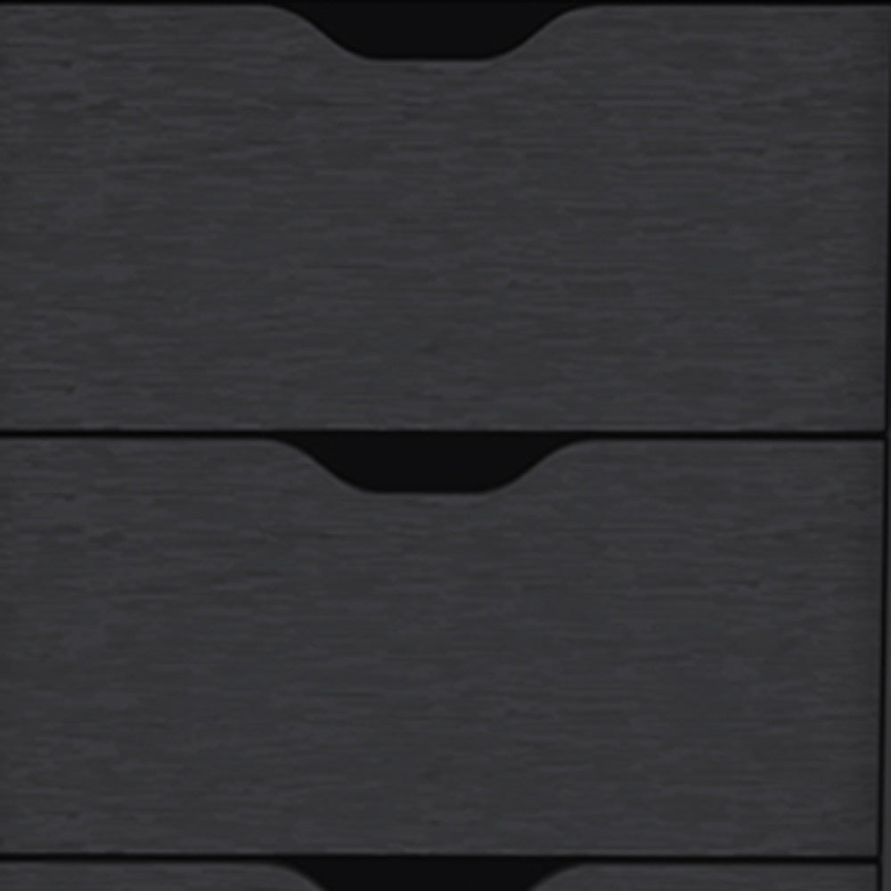 18" Black Five Drawer Standard Chest