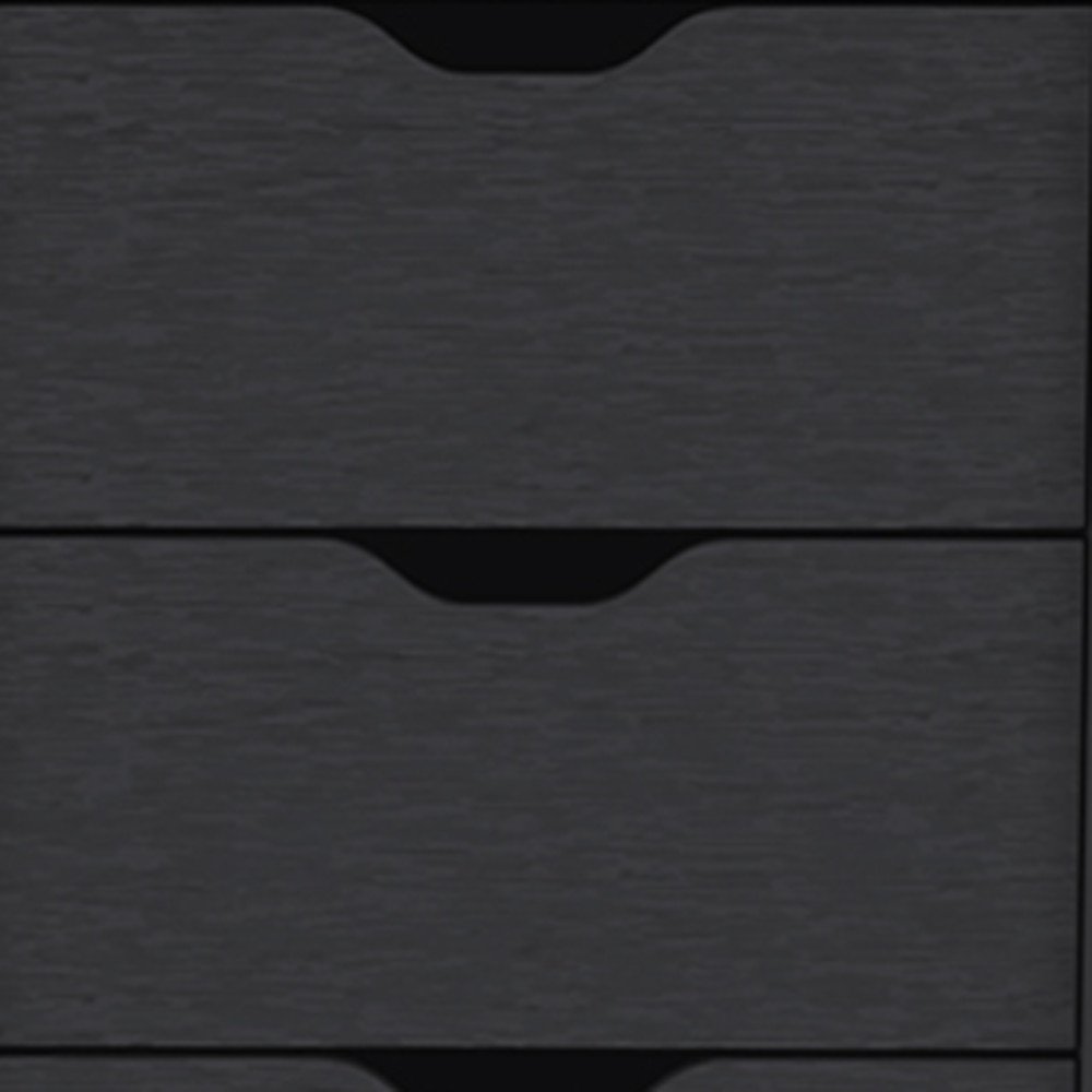 18" Black Wood Five Drawer Dresser