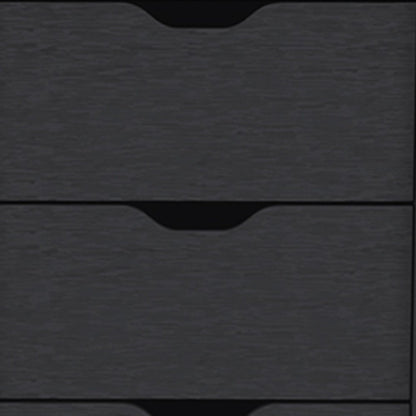 18" Black Wood Five Drawer Dresser