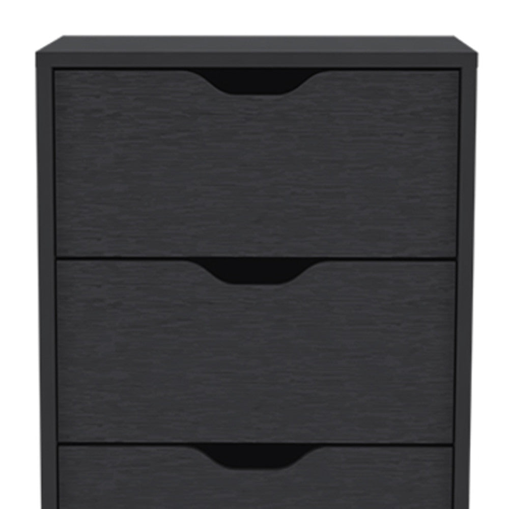 18" Black Five Drawer Standard Chest