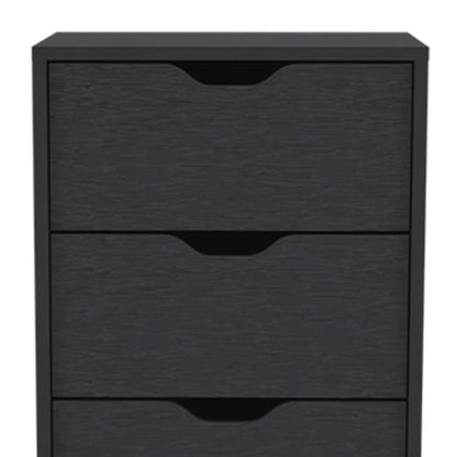 18" Black Wood Five Drawer Dresser