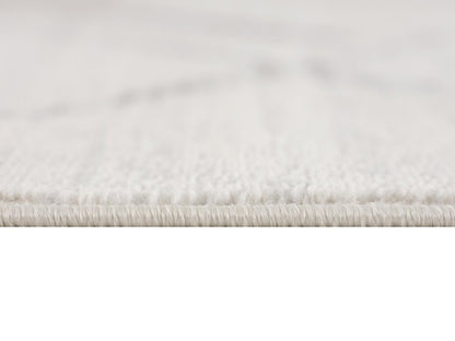 5' Beige and Gray Abstract Distressed Round Rug