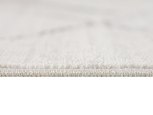 8' Beige and Gray Abstract Distressed Round Rug