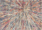2' X 3' Ivory Blue and Orange Abstract Washable Non Skid Area Rug