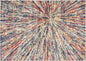 2' X 3' Ivory Blue and Orange Abstract Washable Non Skid Area Rug