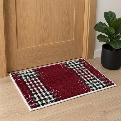 2' X 3' Gray and Red Abstract Distressed Area Rug