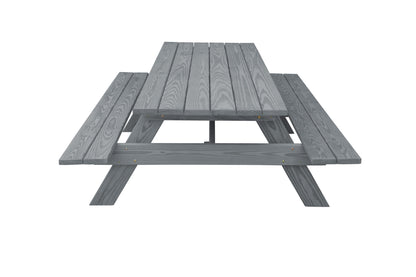 94" Gray Solid Wood Outdoor Picnic Table