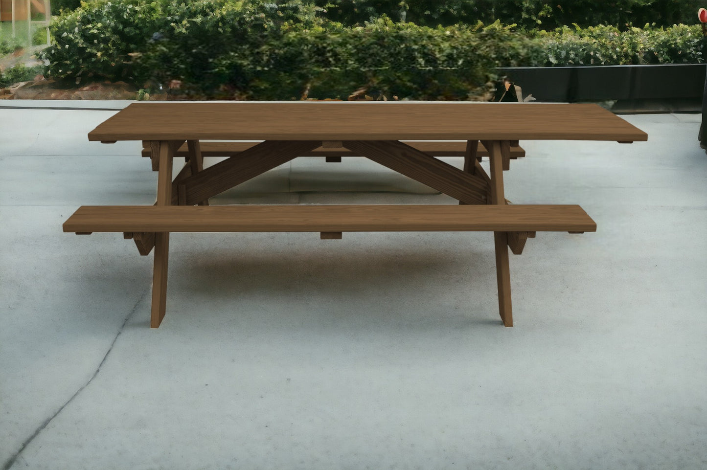 94" Wood Brown Solid Wood Outdoor Picnic Table