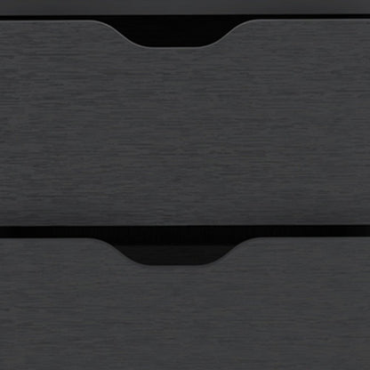 19" Black Wood Two Drawer Nightstand