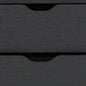 19" Black Wood Two Drawer Nightstand