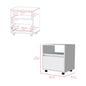 20" White Wood One Drawer Nightstand