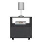20" Black Wood One Drawer Nightstand