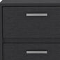 19" Black Wood Two Drawer Nightstand