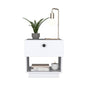 20" White Wood One Drawer Nightstand